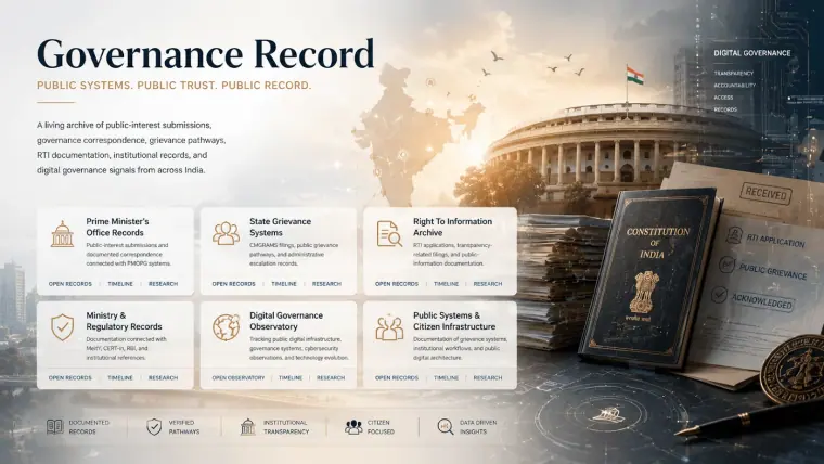 Documentary archive visual representing public governance records and evidence files