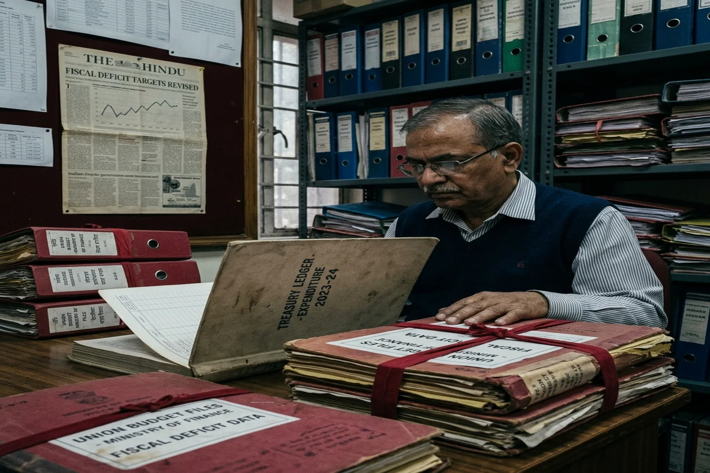Treasury ledger and public finance visual